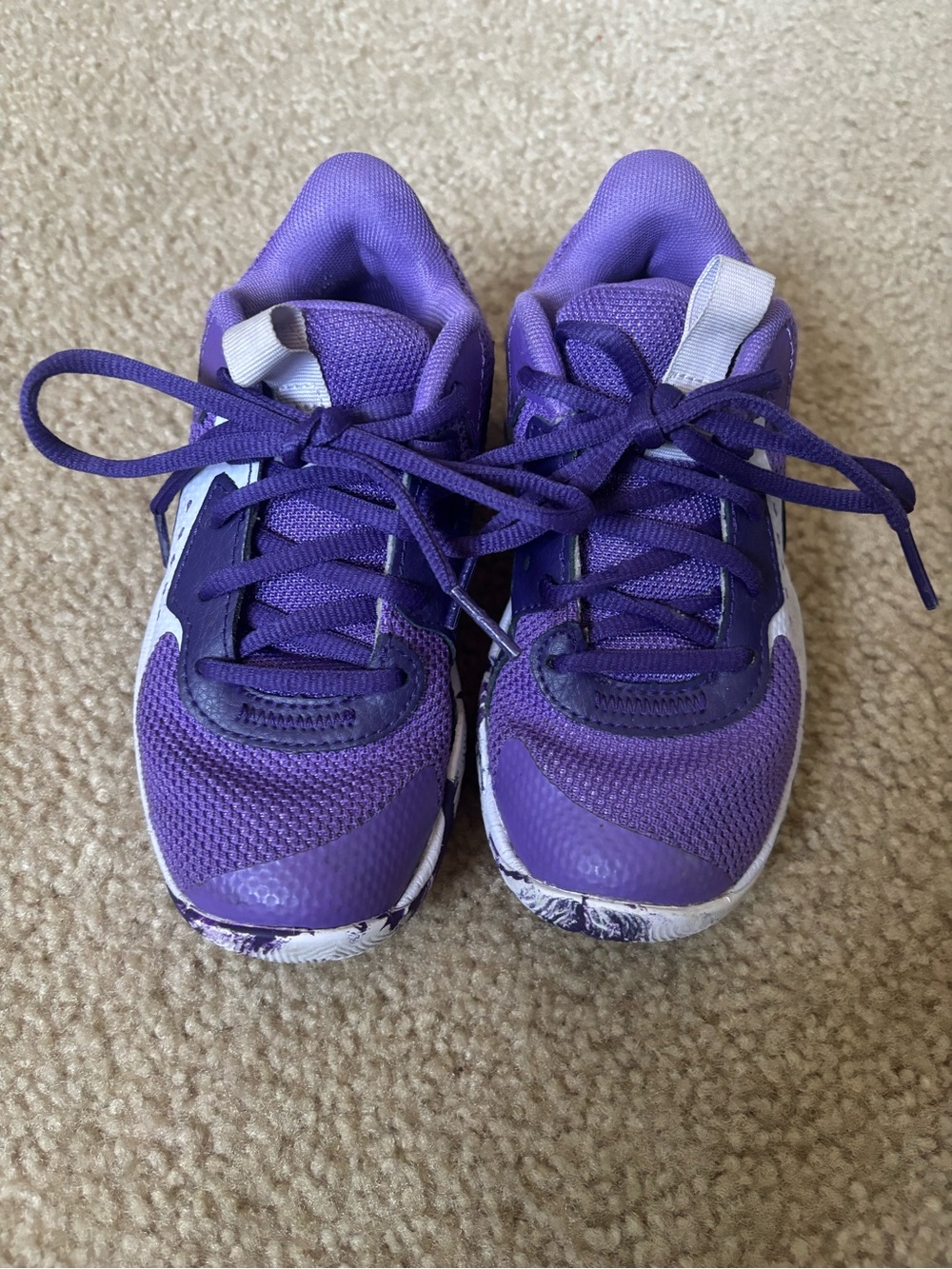 Under Armour Purple Kids Lace-Up Sneakers